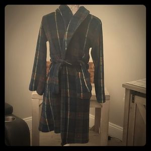Boys Plush Plaid Robe